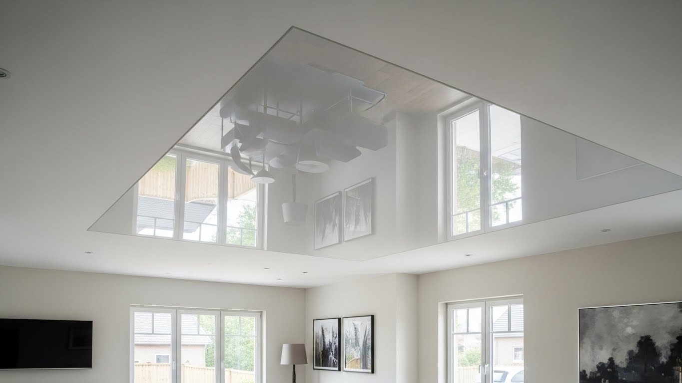 Натяжные потолки с зеркальной поверхностью одноуровневые