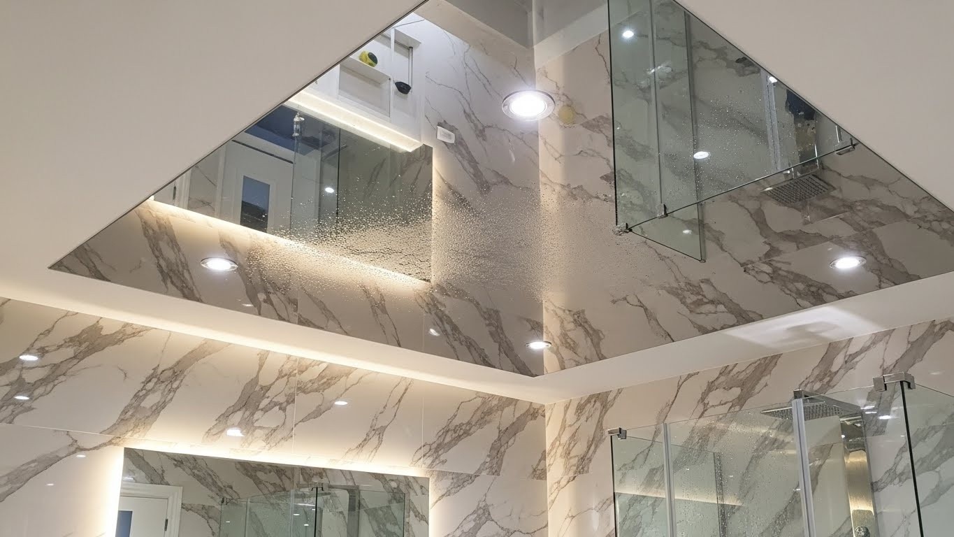 Натяжные потолки с зеркальной поверхностью влагостойкие