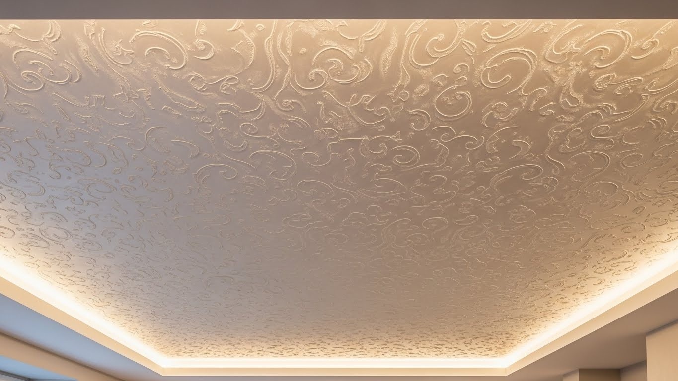 Натяжные потолки с декоративной текстурой одноуровневые
