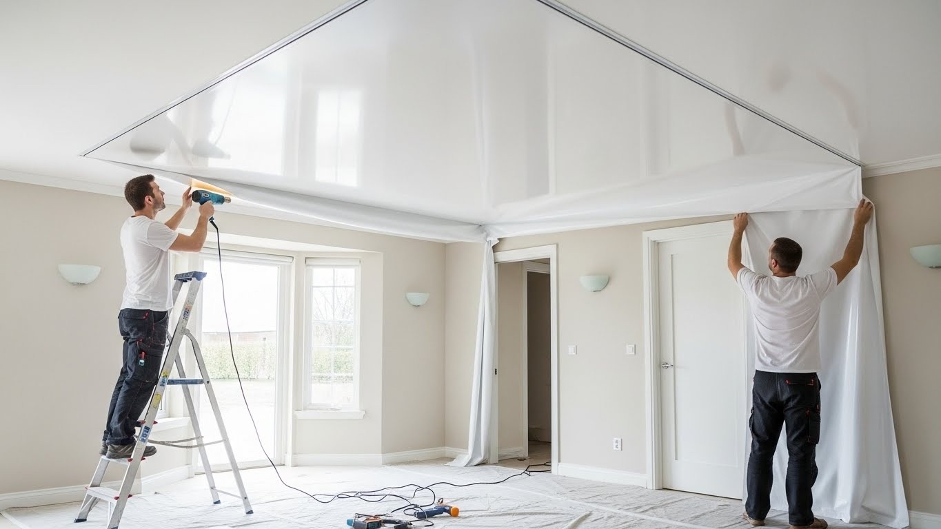 Натяжной потолок эконом-класса с белой пленкой