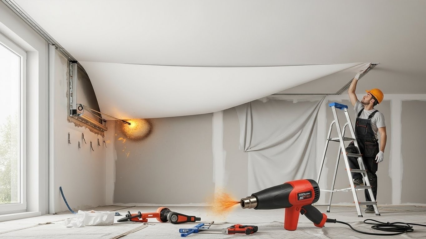 Проблемы при установке натяжных потолков