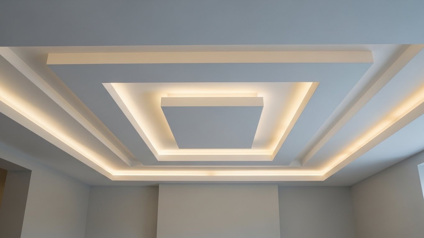 Натяжные потолки многоуровневые матовые