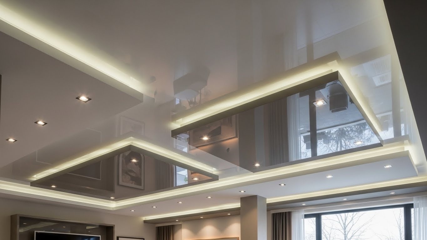 Натяжные потолки многоуровневые глянцевые