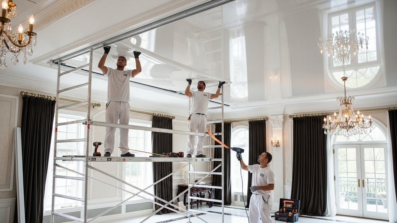Монтаж натяжных потолков премиум класса для элитных домов