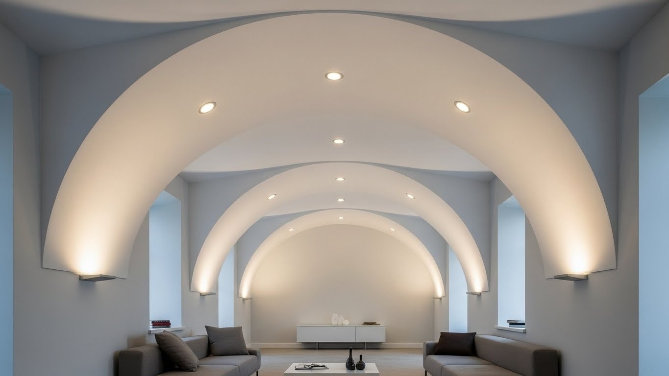 Натяжные потолки арочные матовые