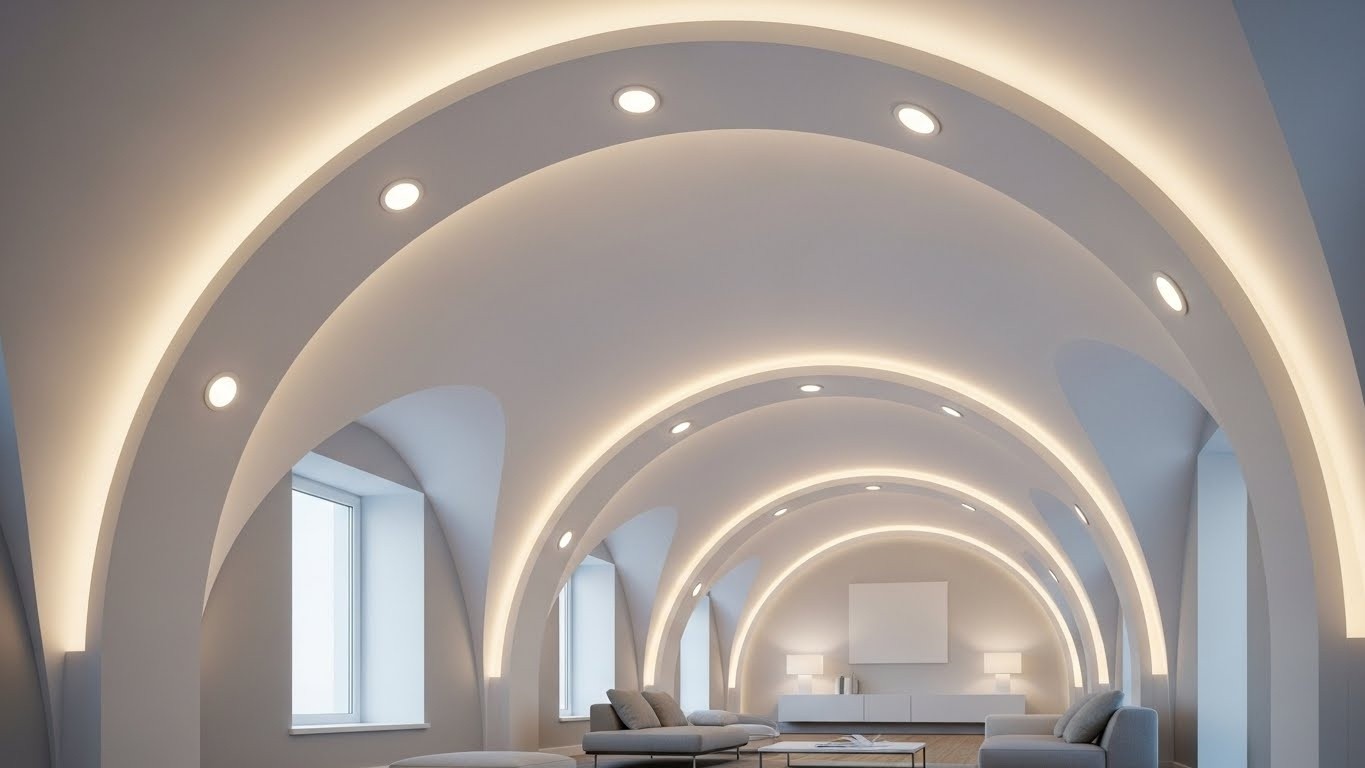 Арочные матовые потолки