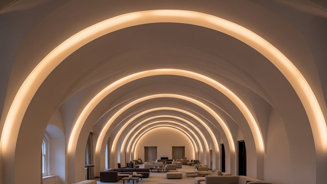 Натяжные потолки арочные с подсветкой