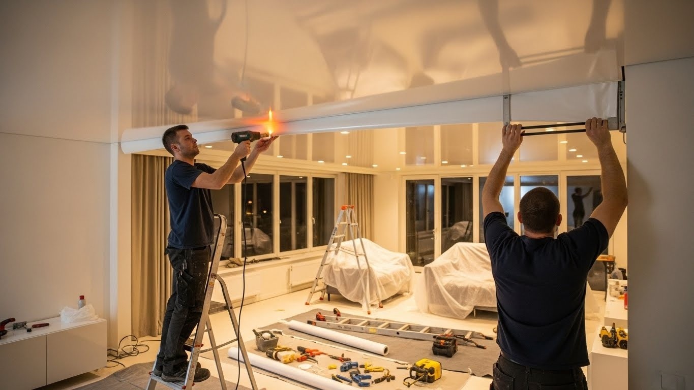 Монтаж натяжных потолков с повышенным качеством для квартир