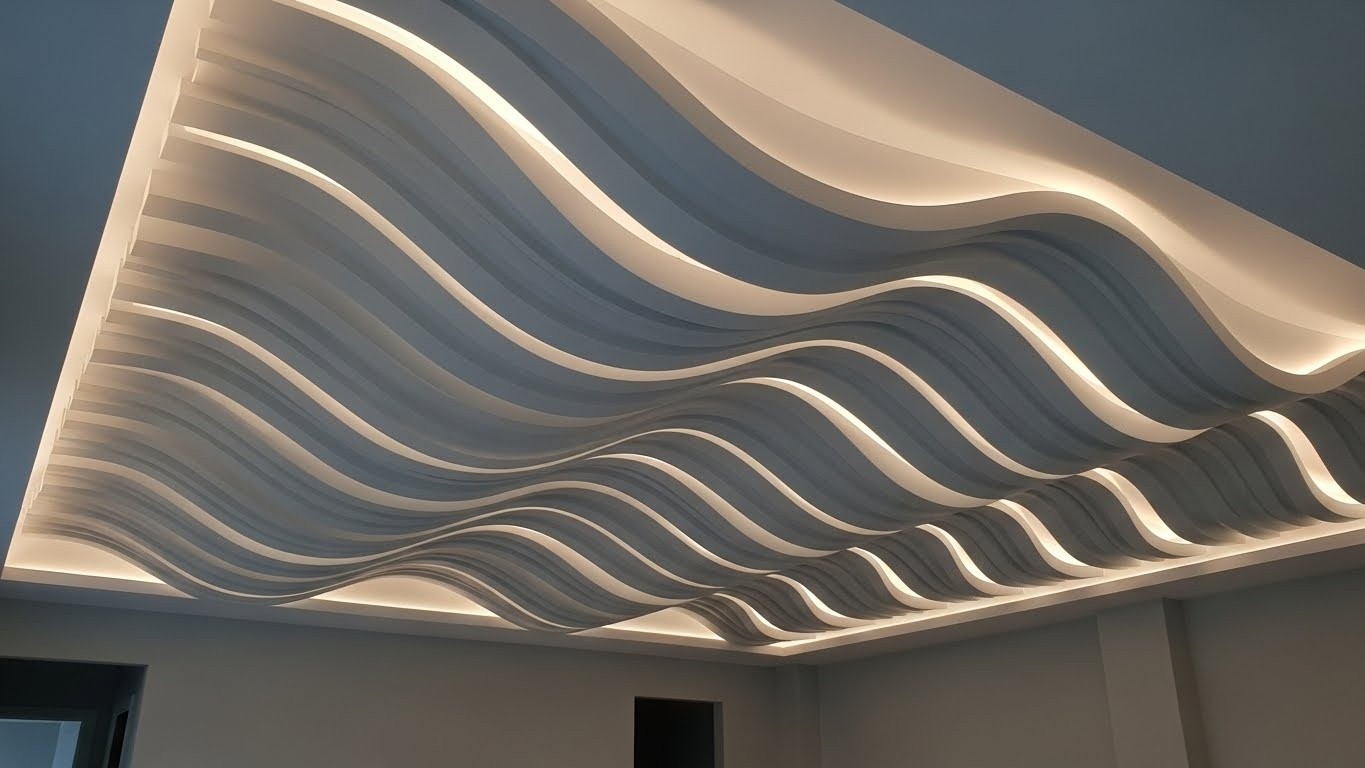Натяжные потолки волнообразные матовые