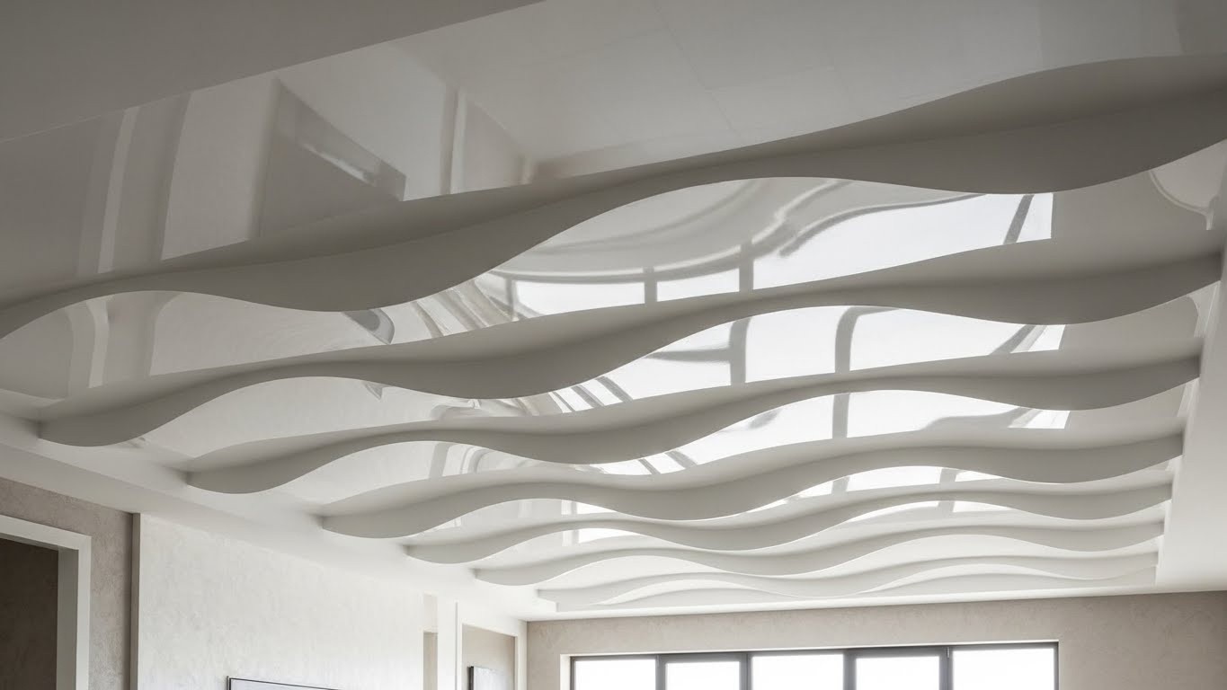 Натяжные потолки волнообразные глянцевые