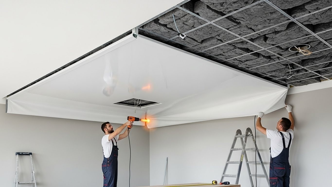 Натяжной потолок с шумоизоляцией в офисе