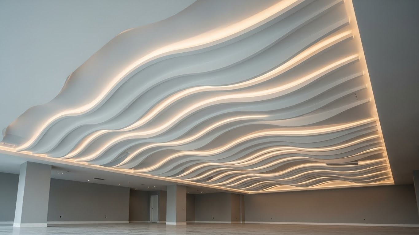 Натяжные потолки волнообразные влагостойкие