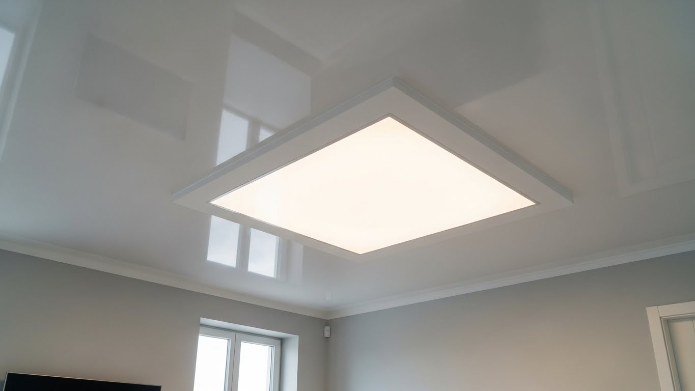 Натяжные потолки с коробом матовые