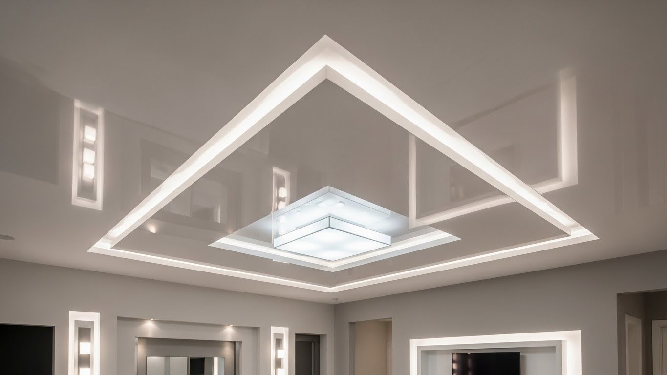 Глянцевые натяжные потолки с коробом Глянцевые натяжные потолки с коробом