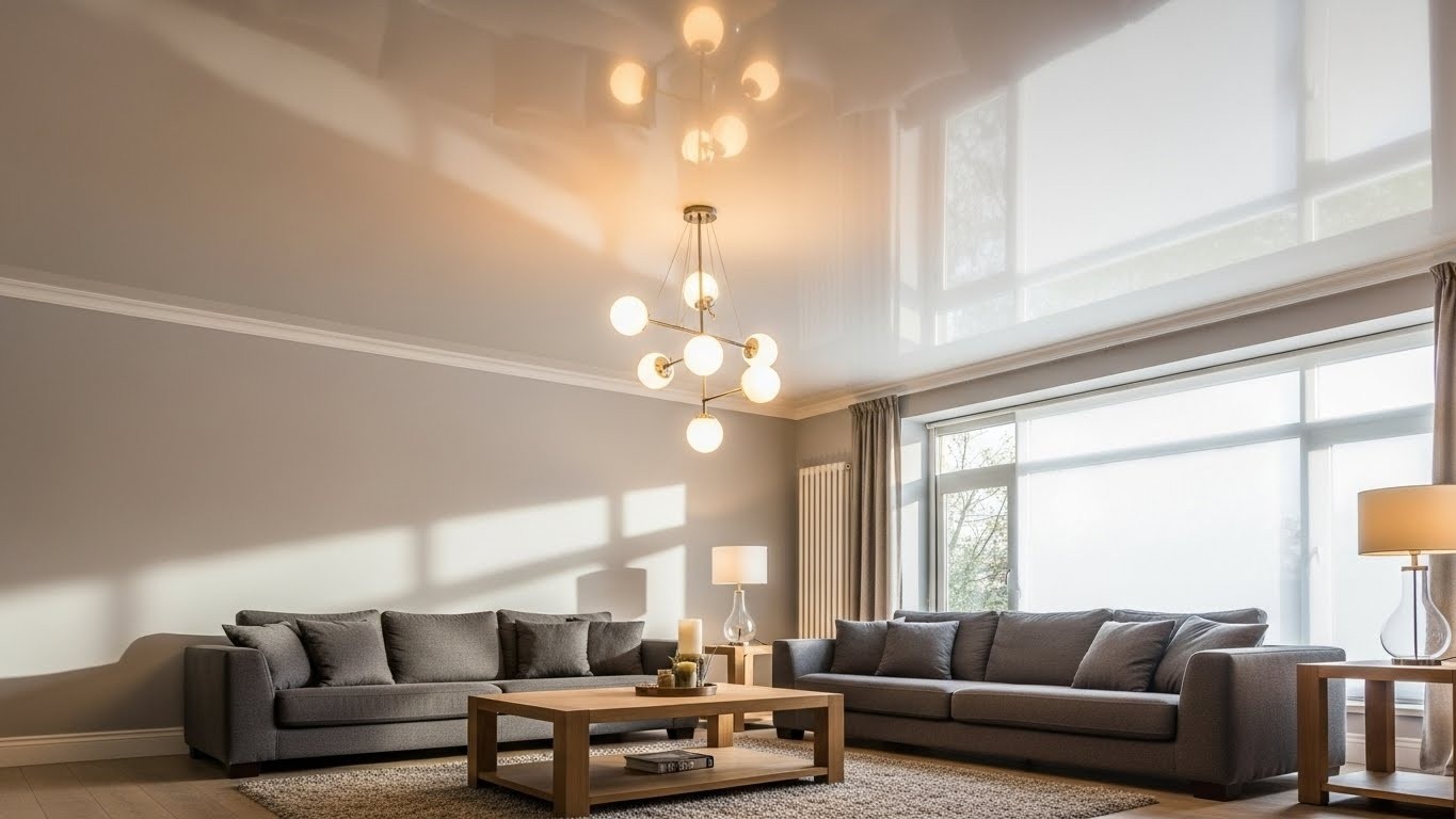 Натяжной потолок из сатина Сатиновый натяжной потолок