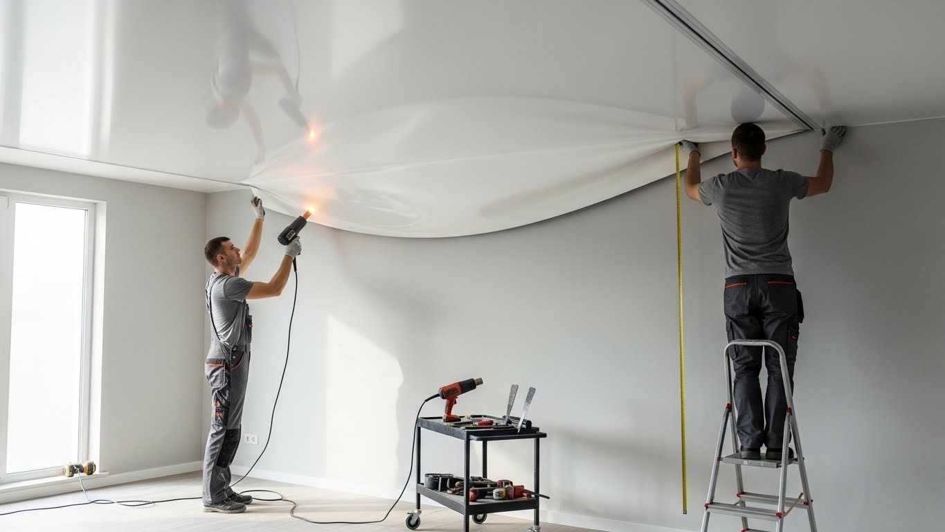 Монтаж натяжных потолков с обслуживанием по гарантии и ремонтом