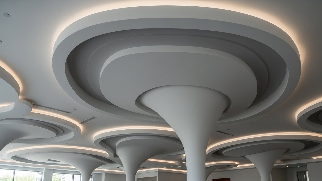 Натяжные потолки сложной формы матовые