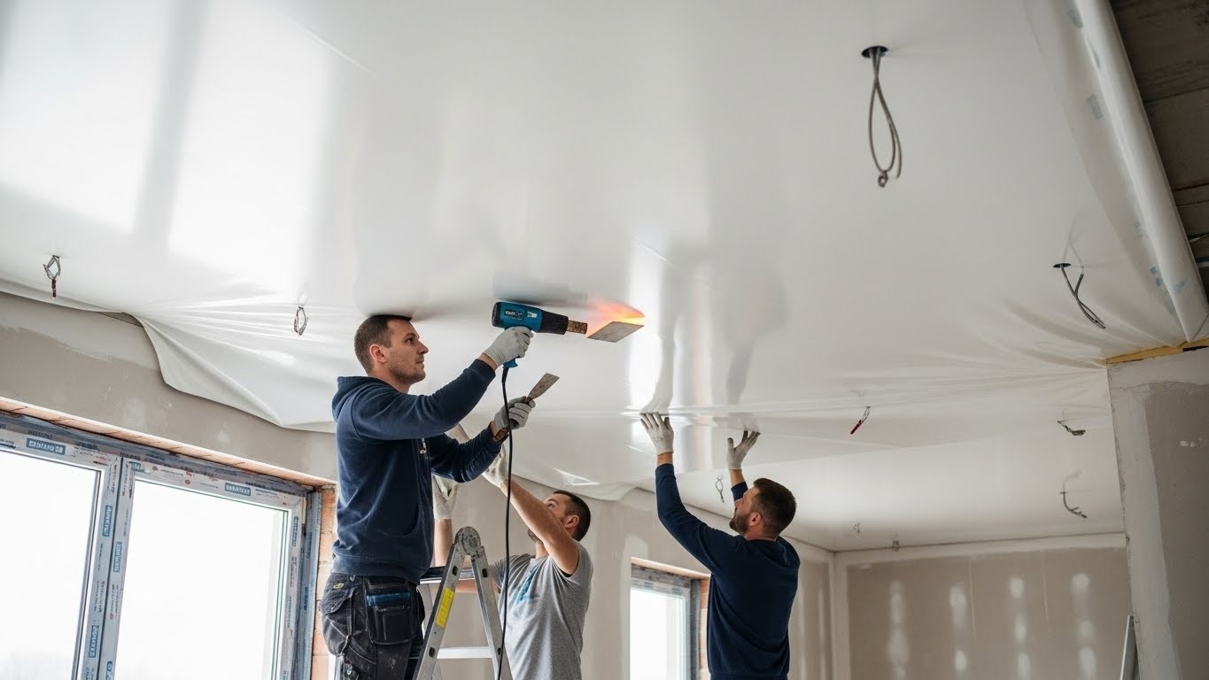 Монтаж натяжных потолков с повышенной устойчивостью