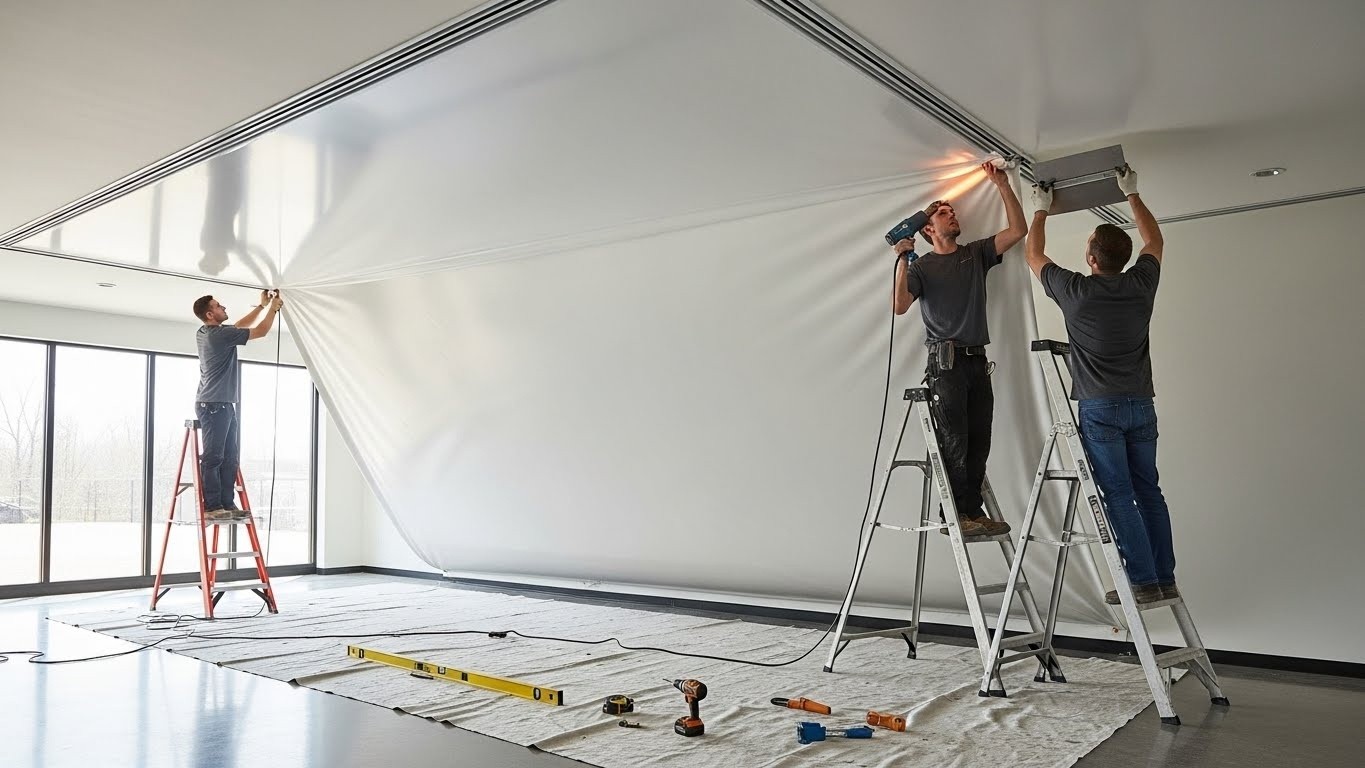 Монтаж натяжных потолков с максимальной прочностью материалов