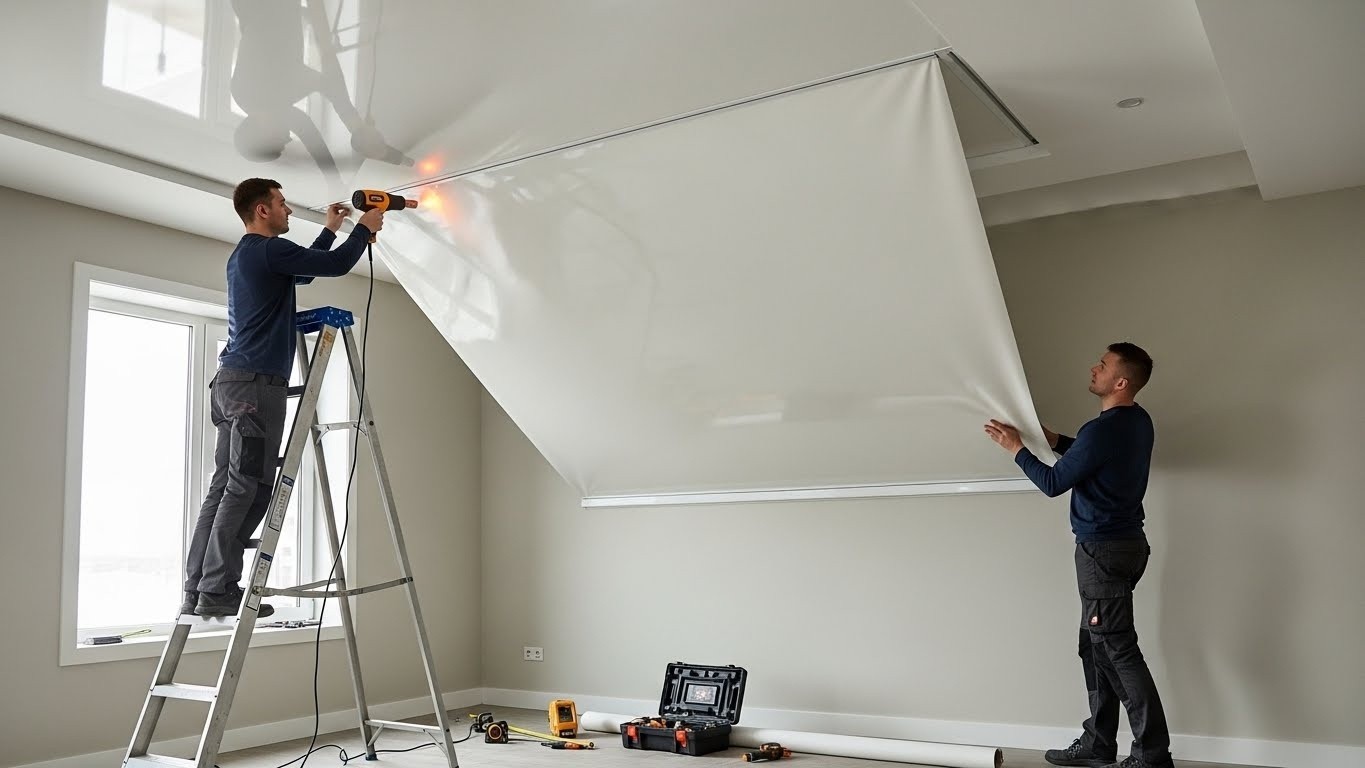 Монтаж натяжных потолков с высокой износостойкостью