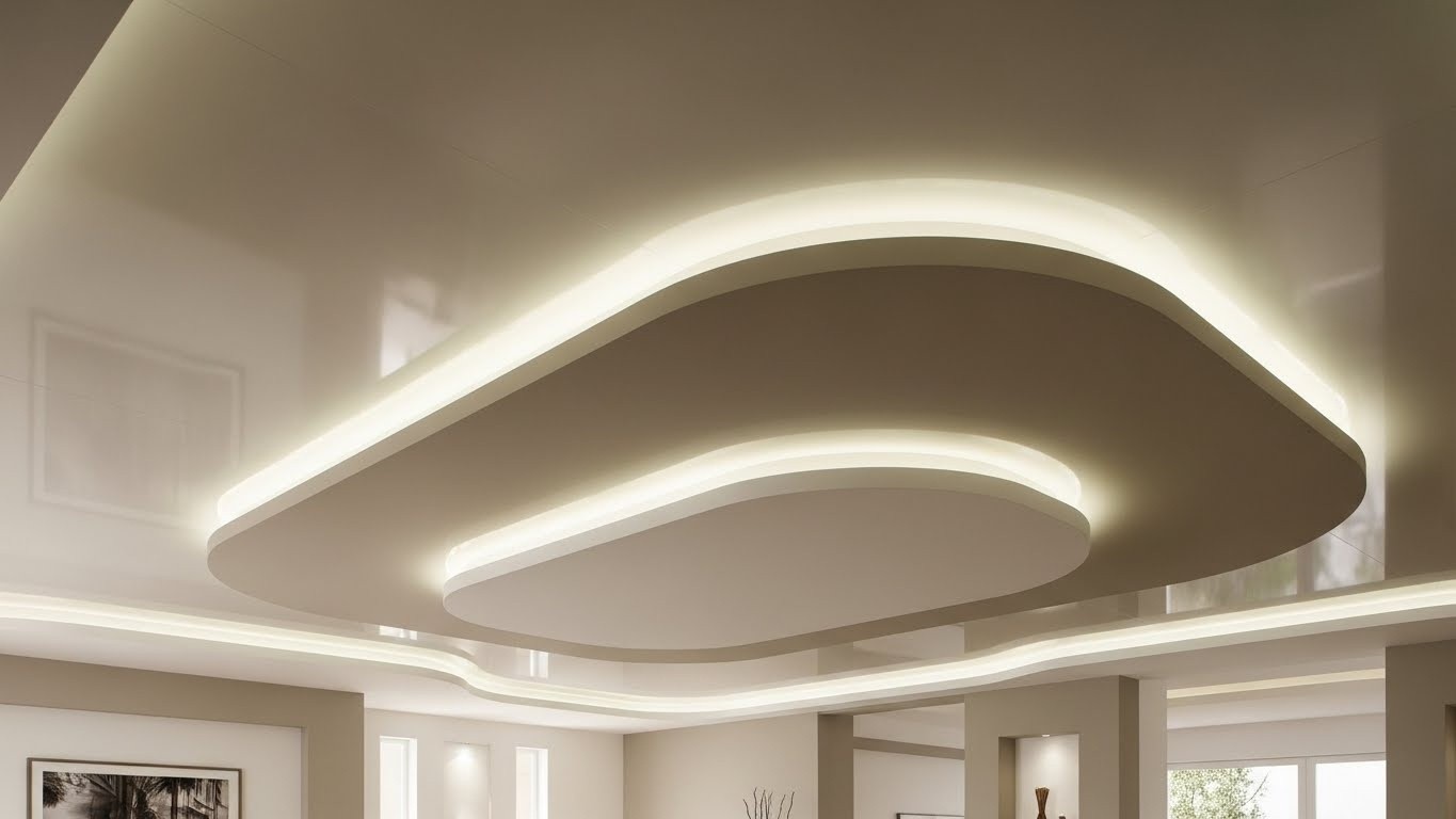 Натяжные потолки средней сложности сатиновые