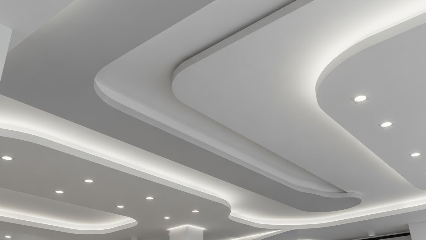 Натяжные потолки сложные матовые