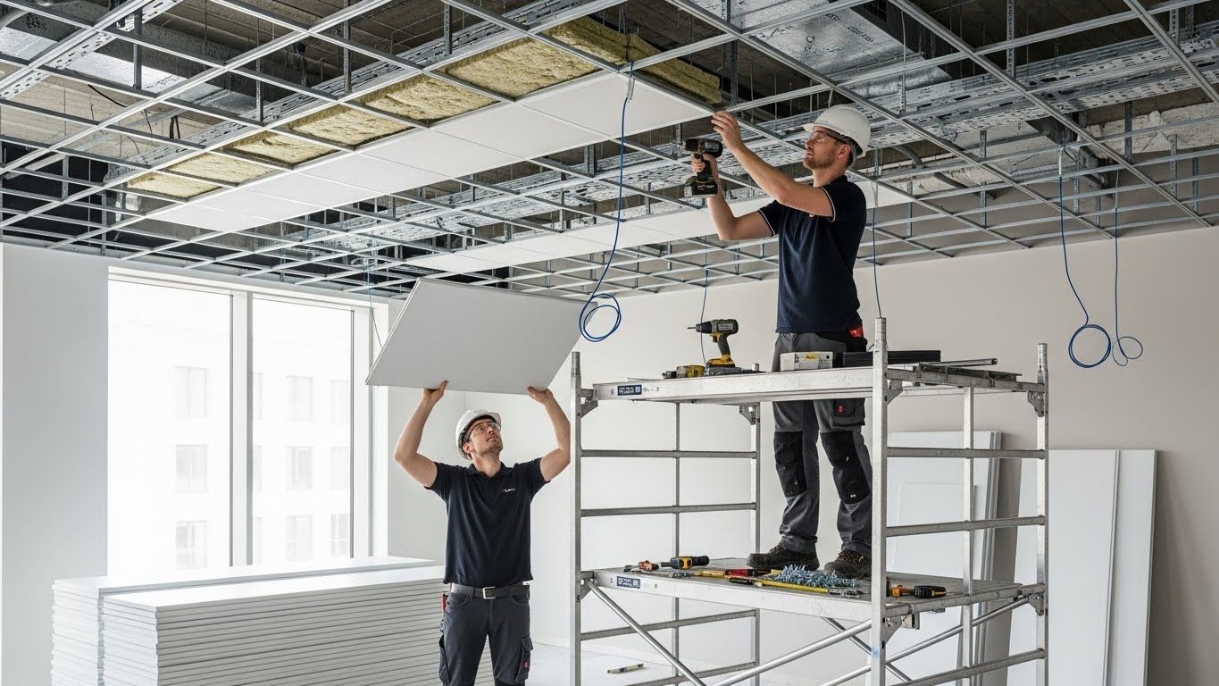 Монтаж натяжного потолка с шумоизоляцией Натяжной потолок с шумоизоляцией