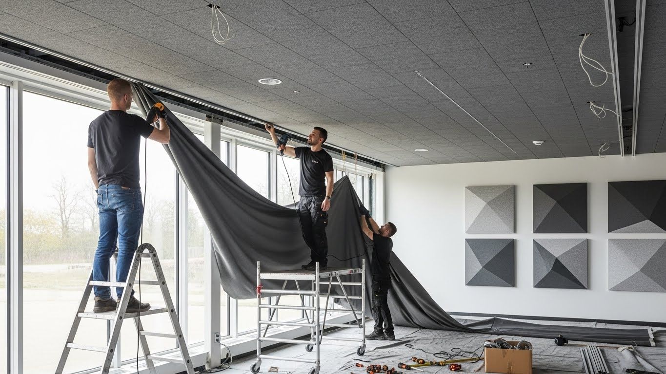 Монтаж натяжных потолков с улучшенной акустикой
