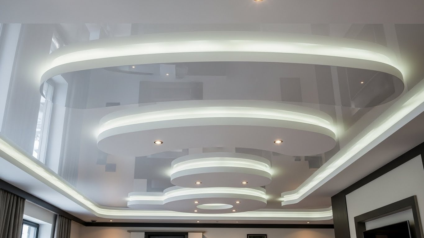 Натяжные потолки с многоуровневым монтажом глянцевые