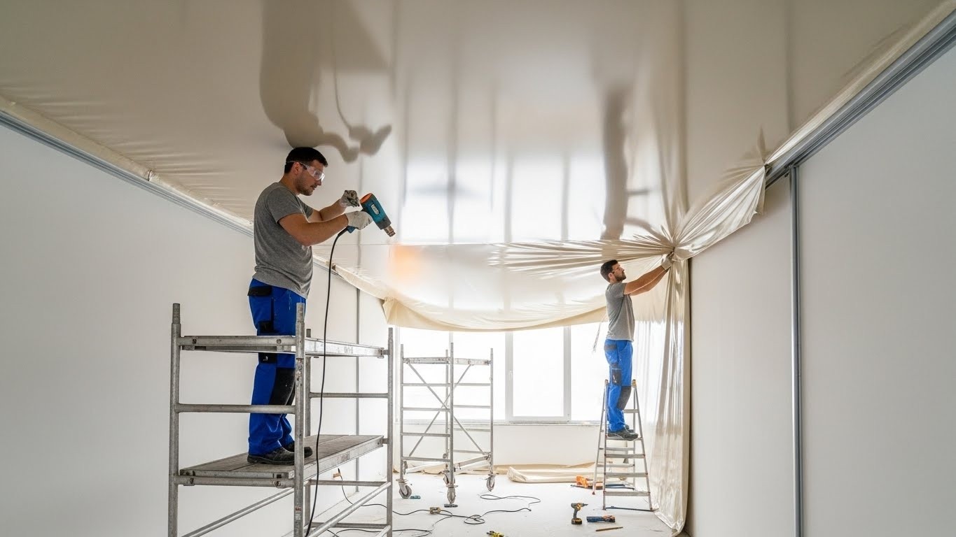 Технология установки натяжных потолков