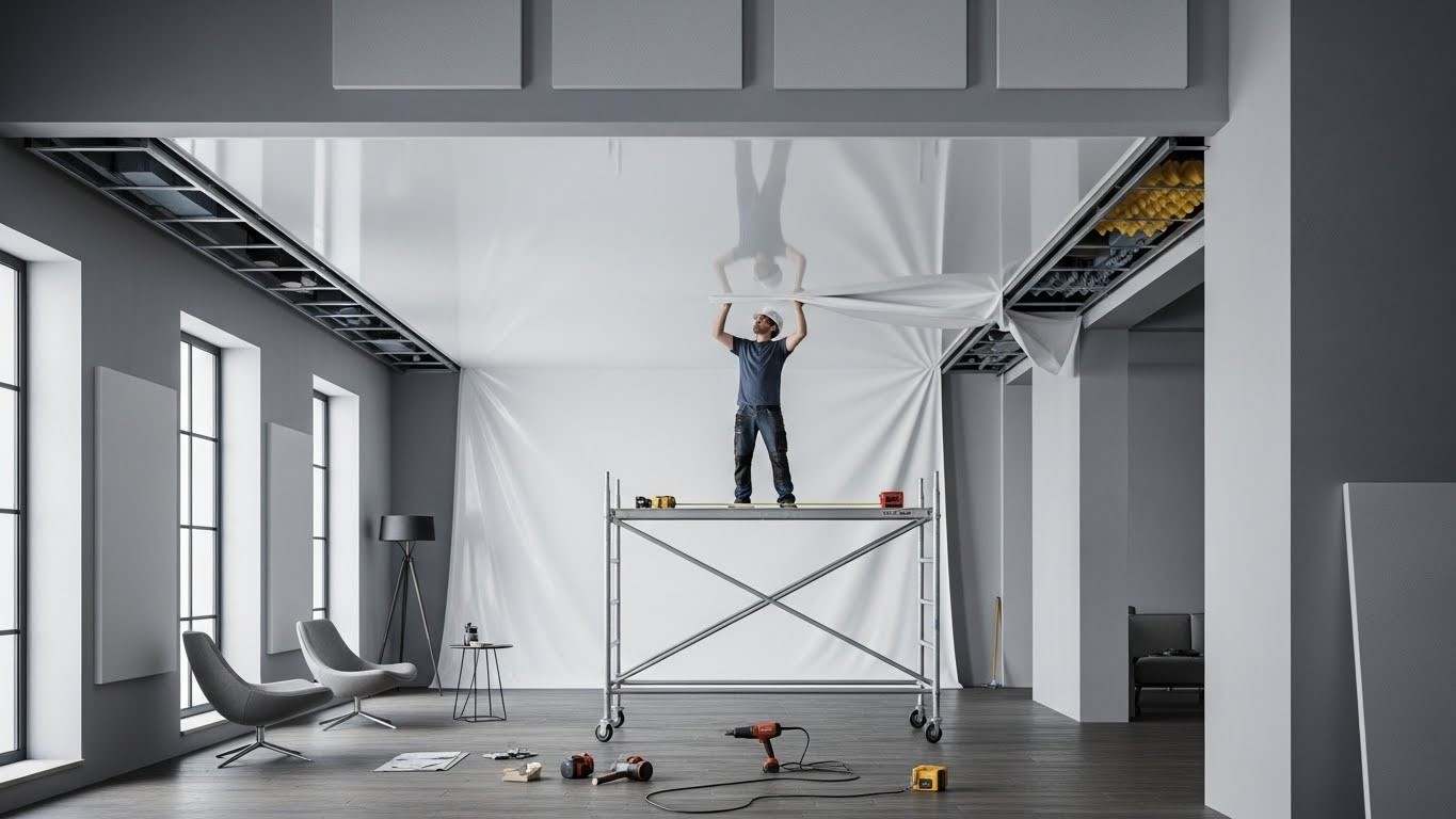 Натяжной потолок для улучшения звукового комфорта