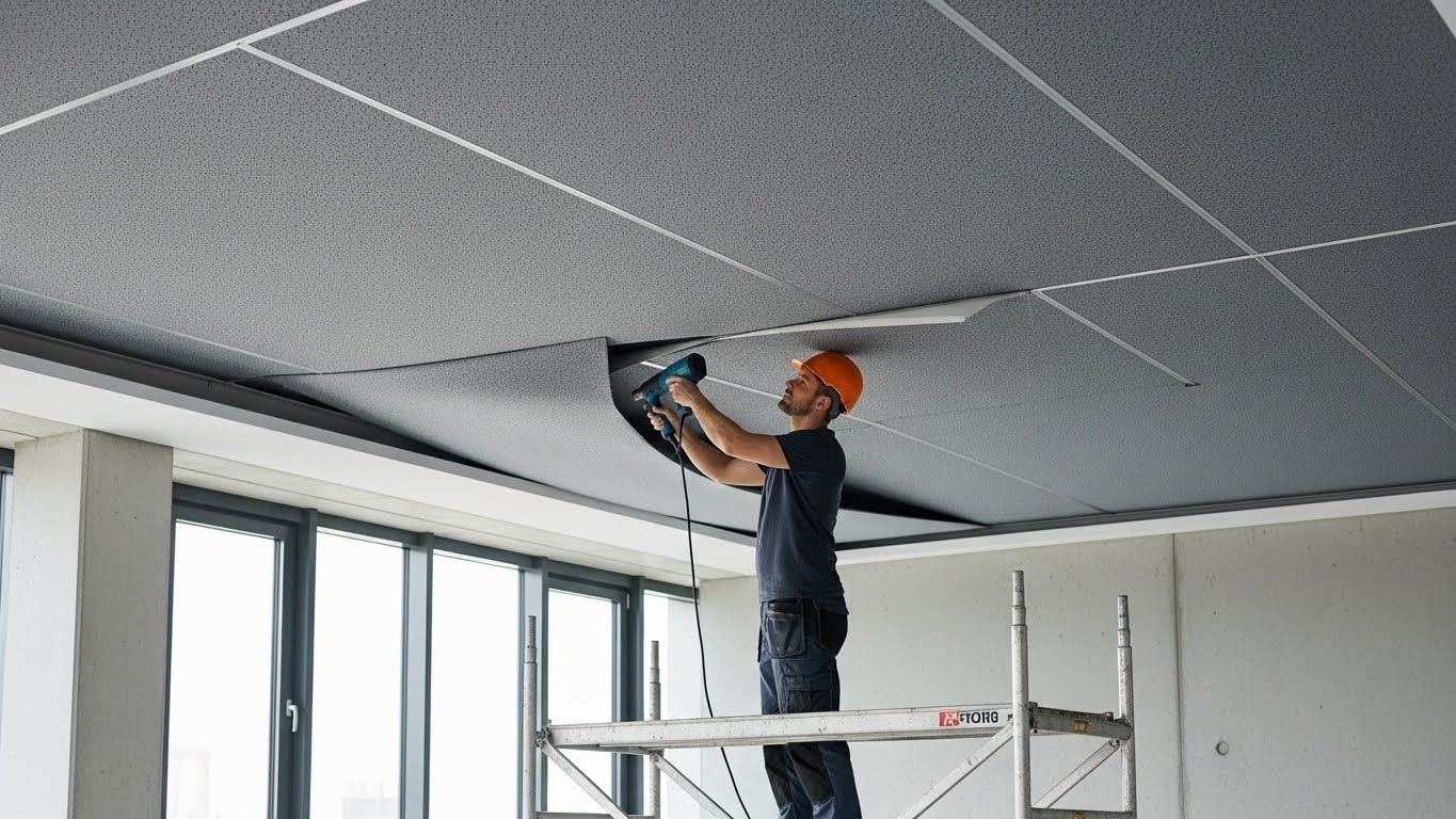 Акустический натяжной потолок в интерьере