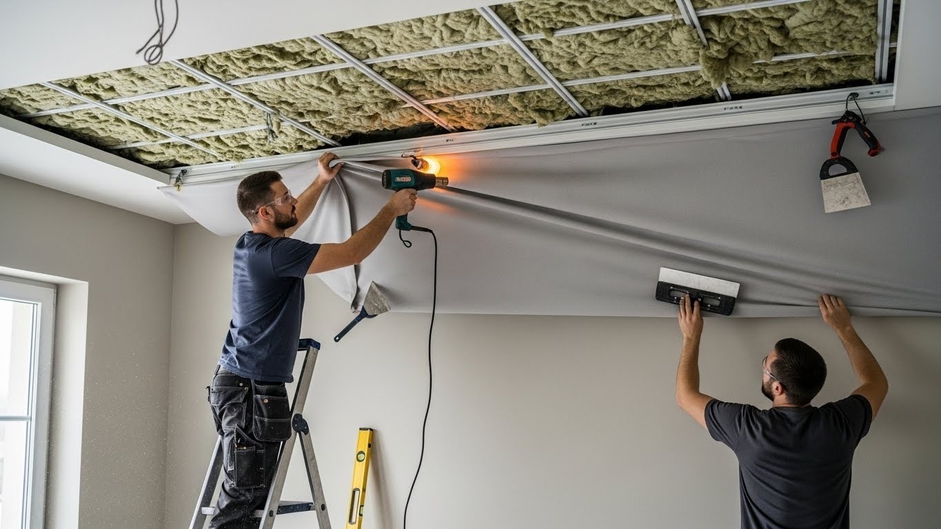 Монтаж натяжных потолков для звукозаглушения