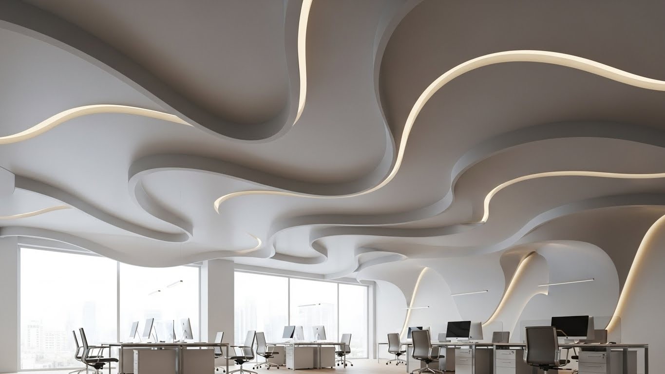 Натяжные потолки с криволинейной геометрией матовые