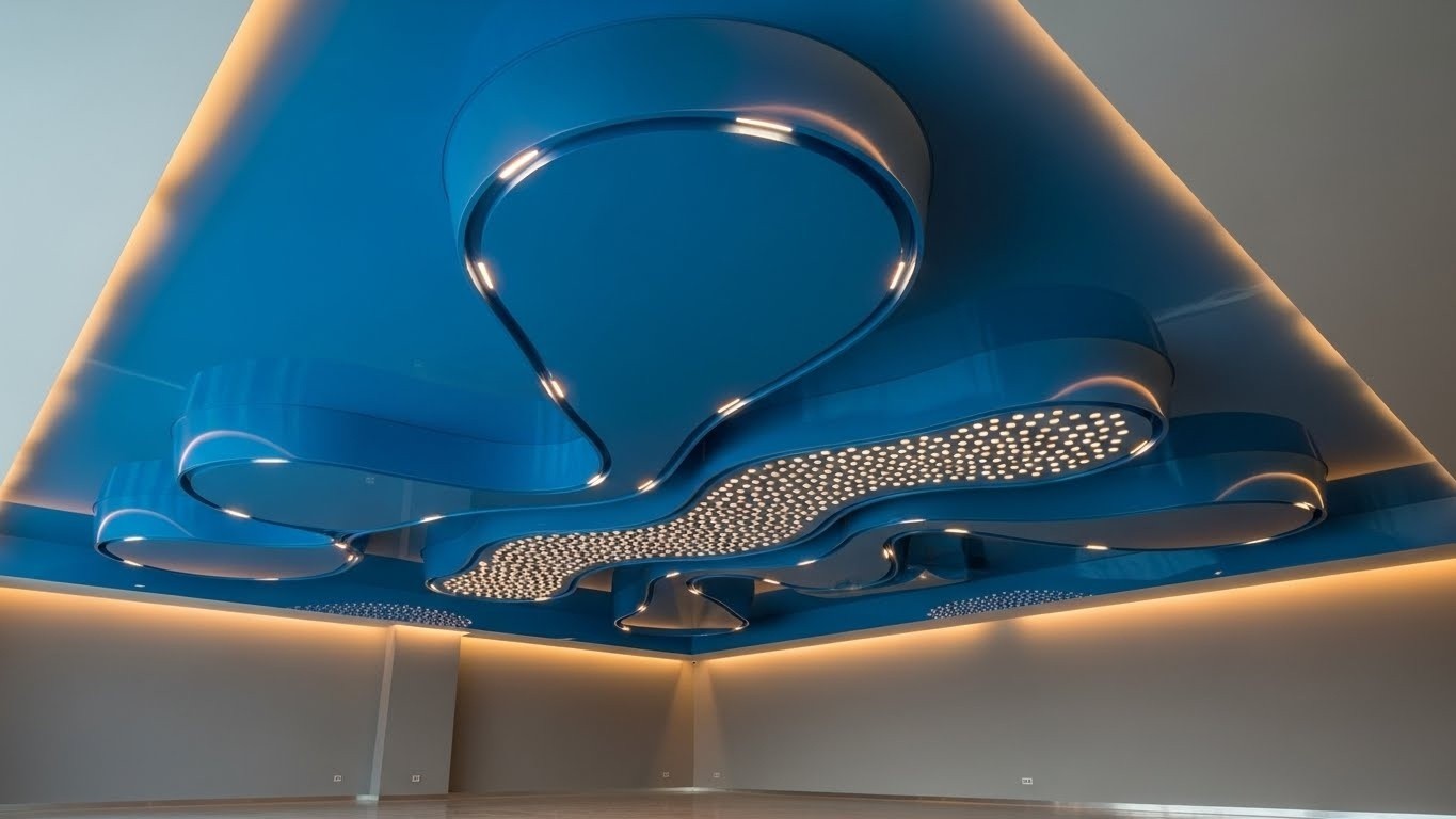 Натяжные потолки с криволинейной геометрией глянцевые