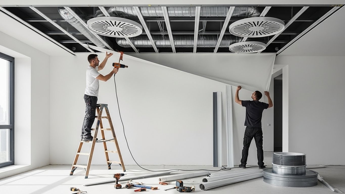 Натяжной потолок с встроенной вентиляцией