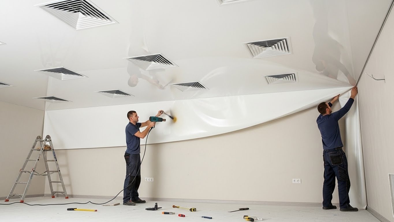 Монтаж натяжных потолков с вентиляционными решетками