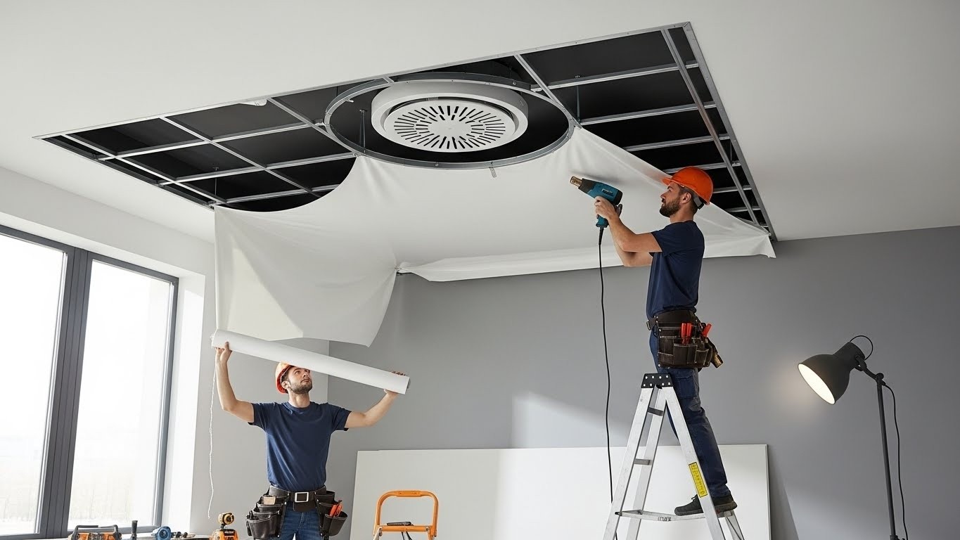 Монтаж натяжного потолка с системой воздухообмена Натяжной потолок с системой воздухообмена