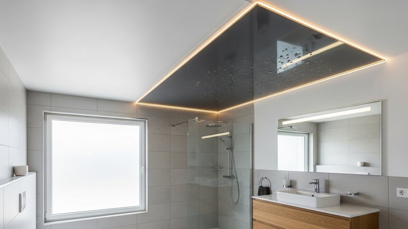 Натяжные потолки с комбинированной конструкцией влагостойкие