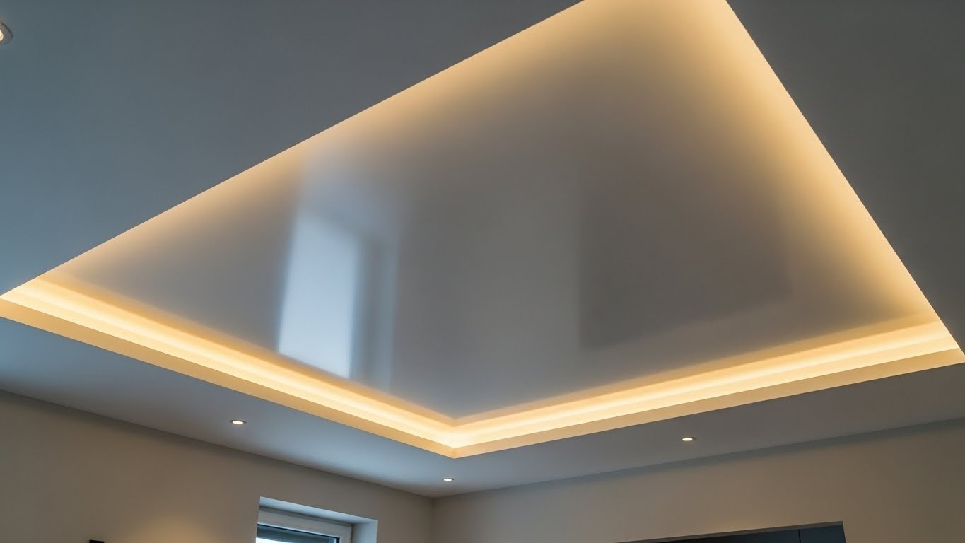 Натяжные потолки с подсветкой сатиновые