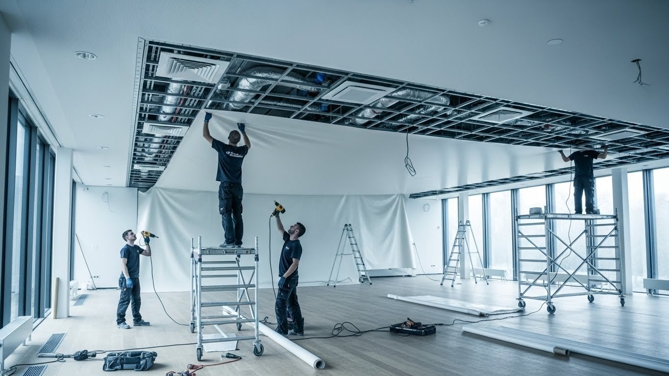 Монтаж натяжных потолков с охлаждением и отоплением