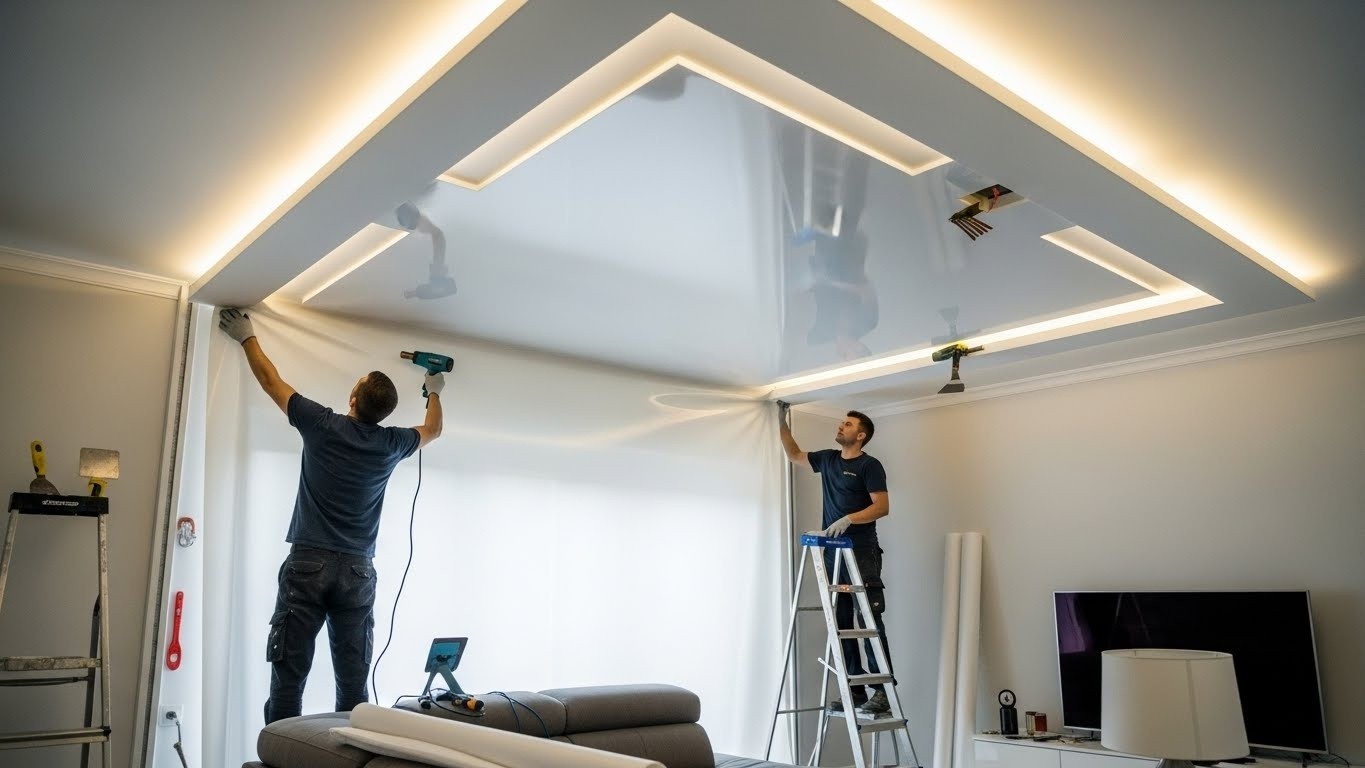 Монтаж натяжных потолков с нишами для скрытого освещения