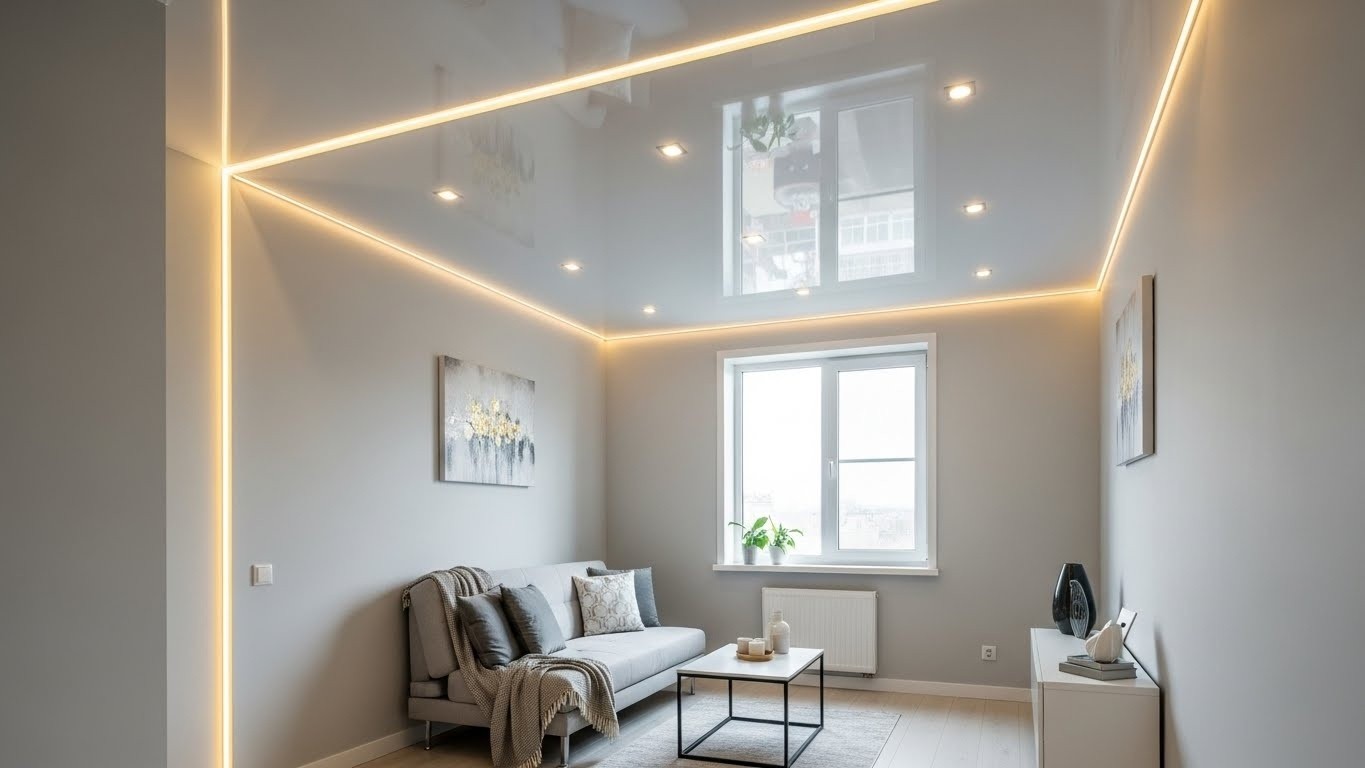 Преимущества натяжных потолков для малогабаритных помещений