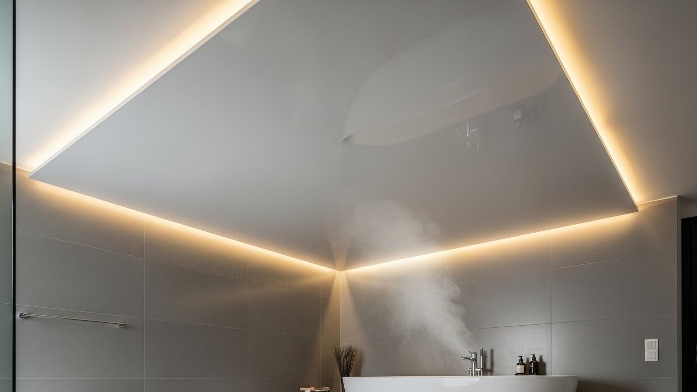 Влагостойкий натяжной потолок
с подсветкой Влагостойкие натяжные потолки с подсветкой