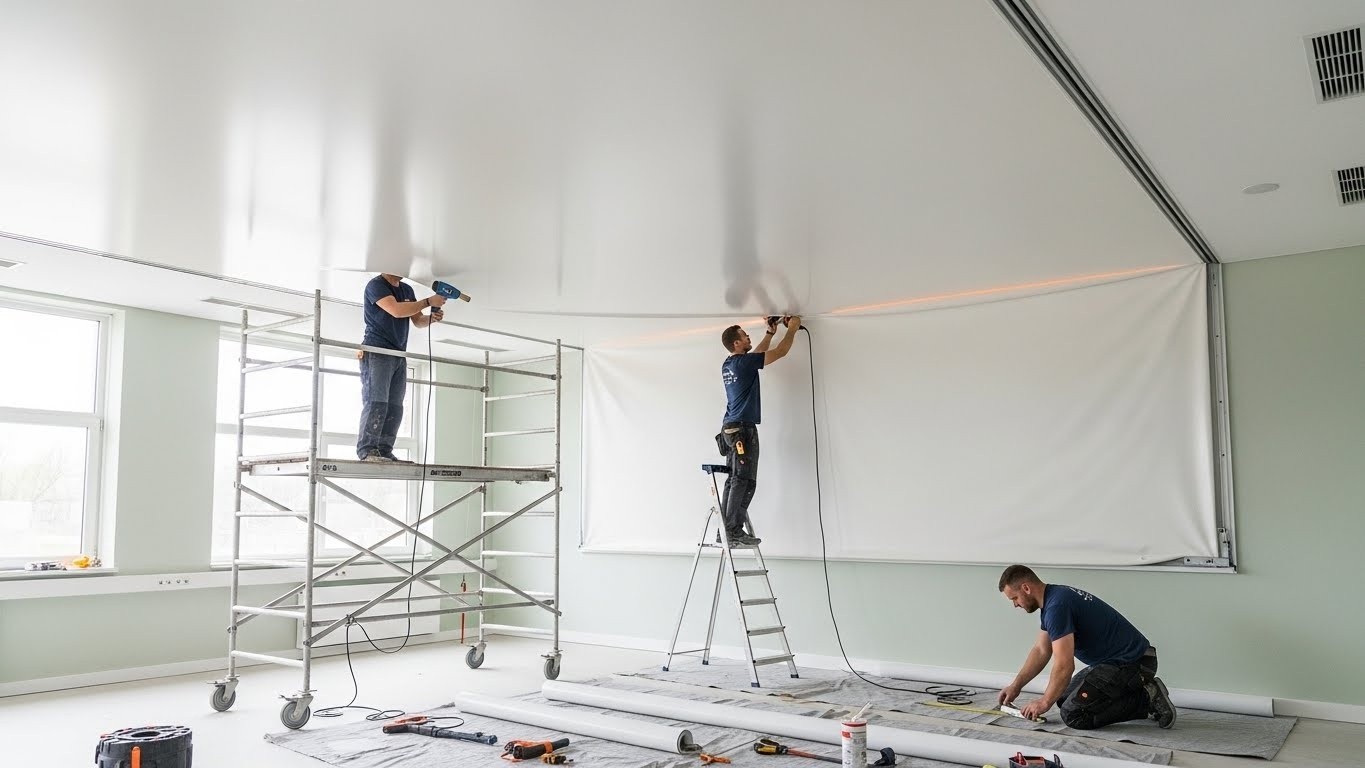 Монтаж натяжных потолков с антибактериальной отделкой