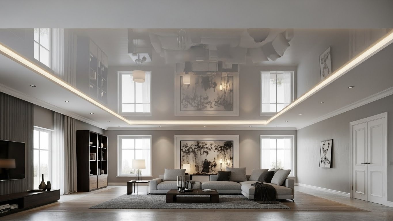 Глянцевые звукоизоляционные натяжные потолки