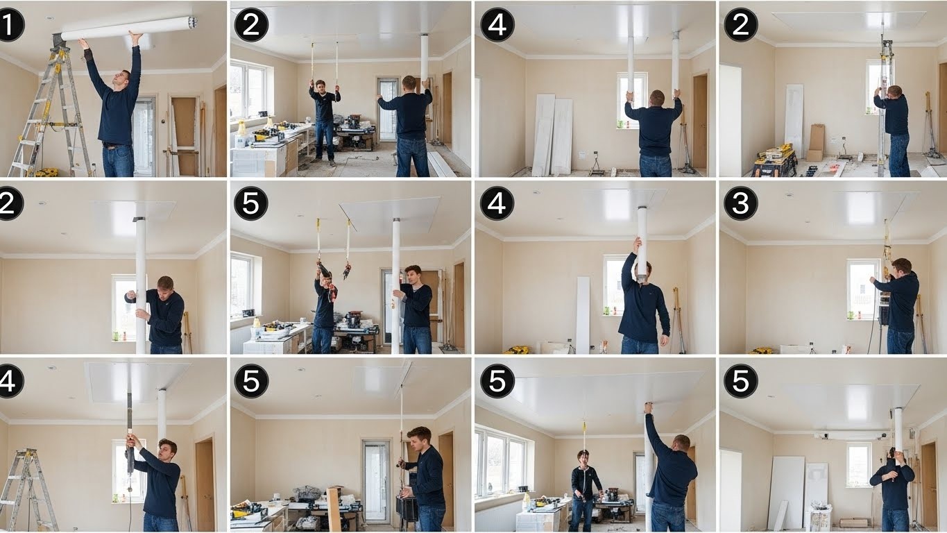 Как сделать потолок натяжным своими руками