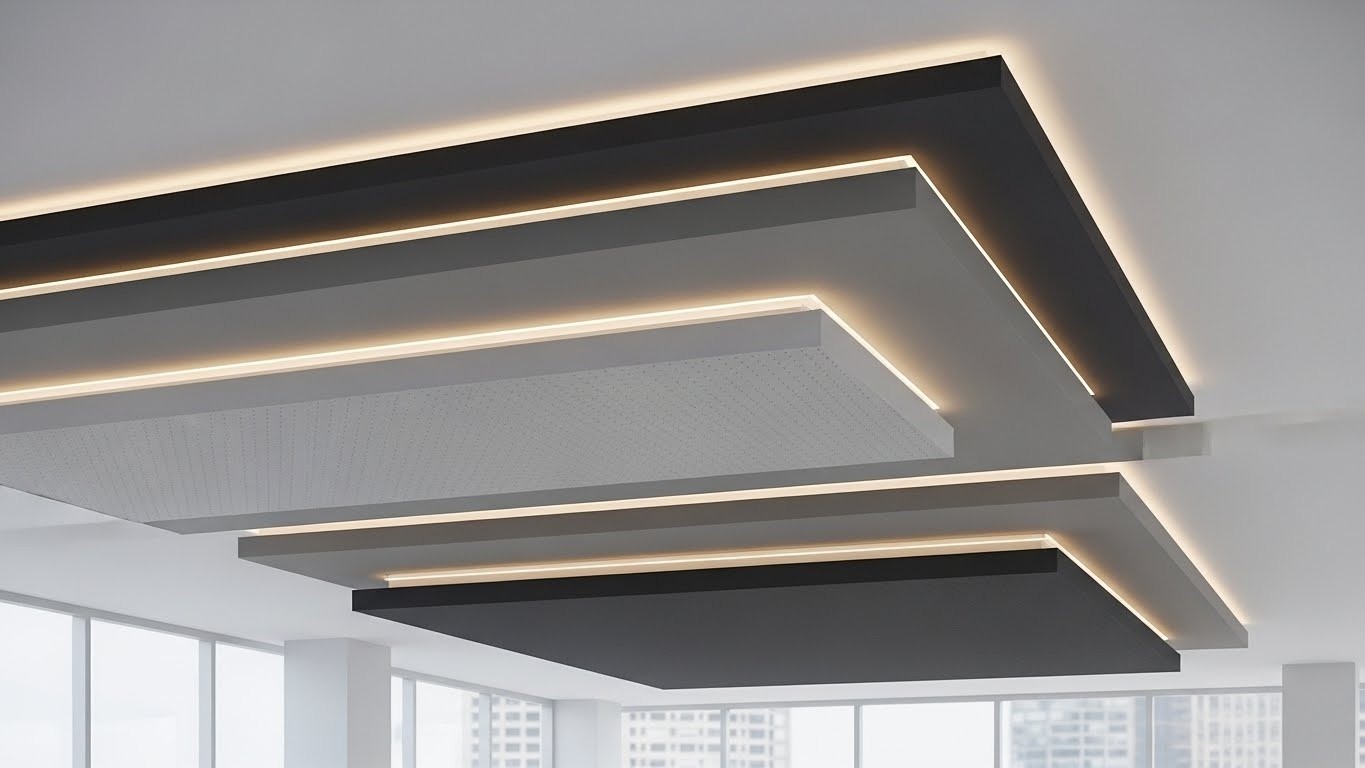 Натяжные потолки звукоизоляционные многоуровневые