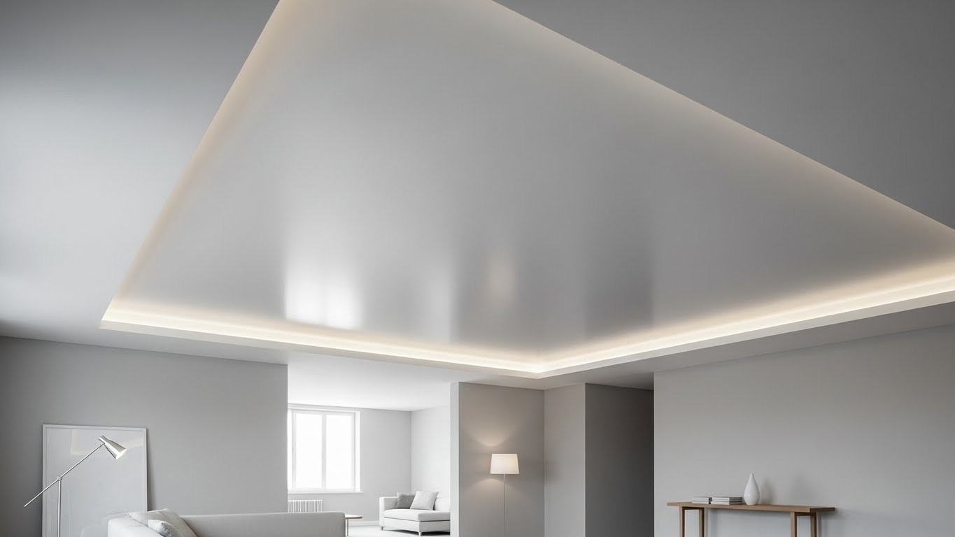 Тканевый потолок в стиле минимализм