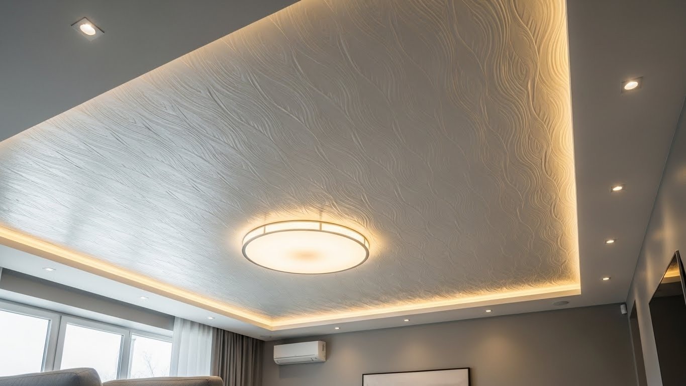 Натяжные потолки фактурные